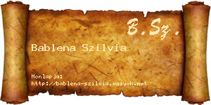 Bablena Szilvia névjegykártya