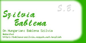 szilvia bablena business card